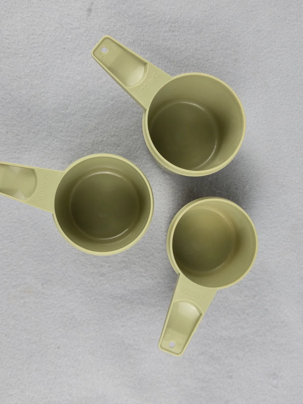 Vintage Tupperware Avocado Green Measuring Cups Set of 3